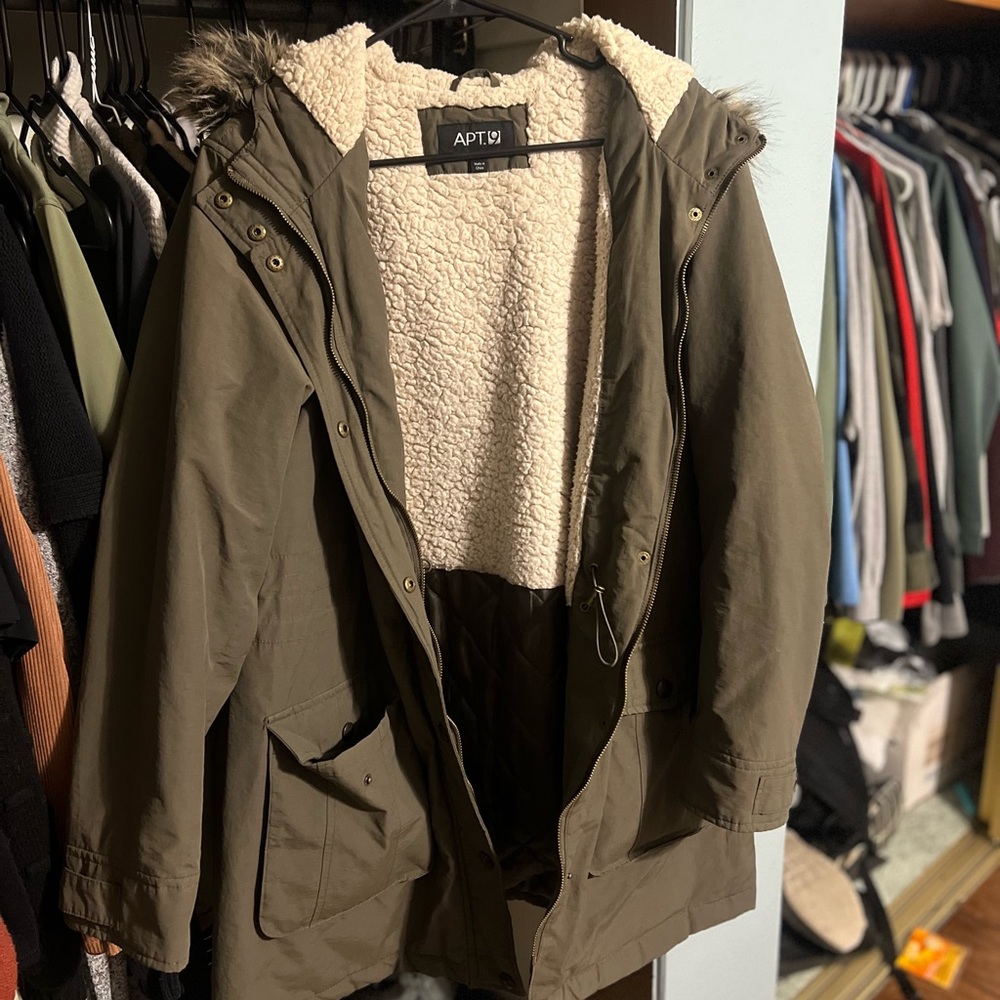 Women’s Apt 9 army green coat
